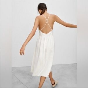 Wilfred Hymne Linen Criss Cross Black Dress